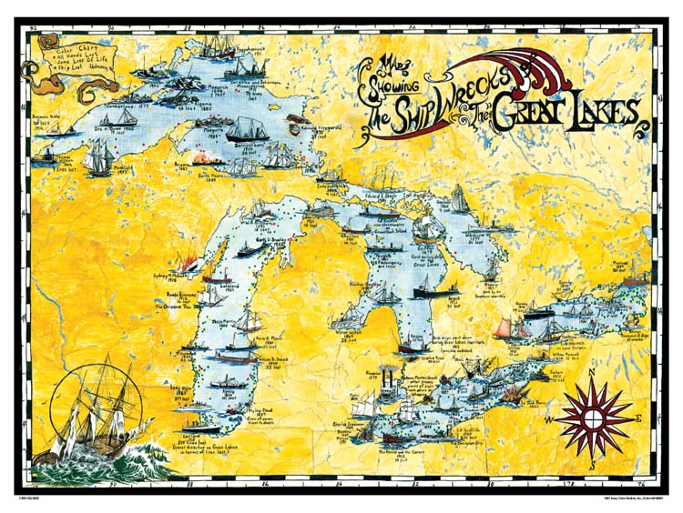 Great Lakes Shipwreck Map | Avery Color Studios, Inc.